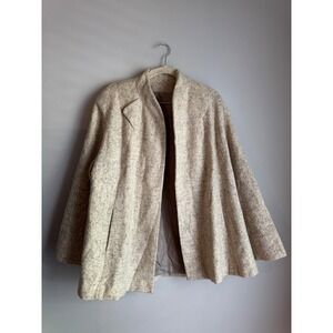 Vintage Bromleigh New York Oatmeal Boucle Swing Coat Flared Jacket Neutral